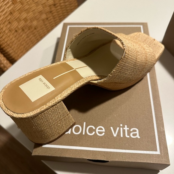 Dolce Vita Marsha Heels in Light Natural Raffia - Picture 8 of 9